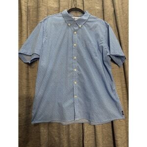 IZOD Blue Pattern Button Up Short Sleeve Casual Shirt‎ XXL